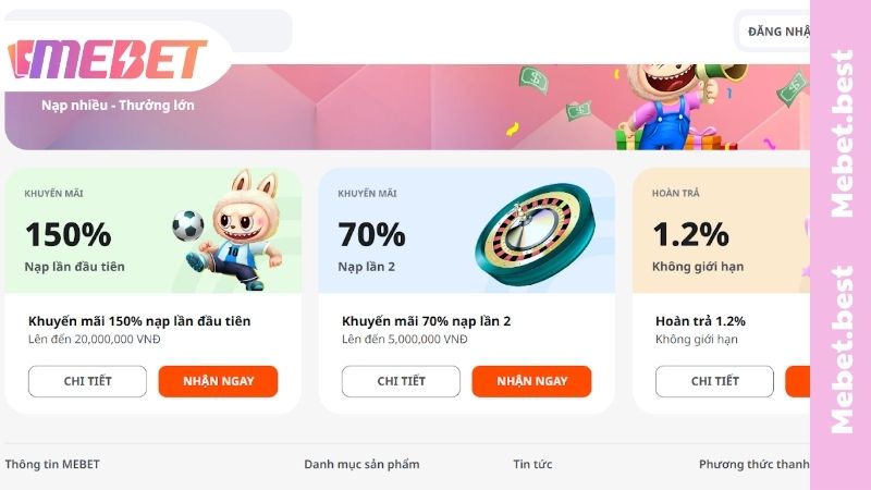 Khuyến Mãi MEBET - Tổng Hợp Ưu Đãi Mới Và Khủng 2026 Các chương trình khuyến mãi MEBET có gì hấp dẫn?